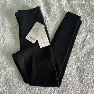 Athleta elation ribbed black tight leggings xs new with tags